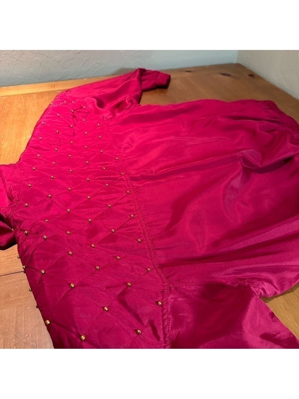 FUDA International Vintage 100% Silk Red Jacket Size XL - Picture 5 of 8